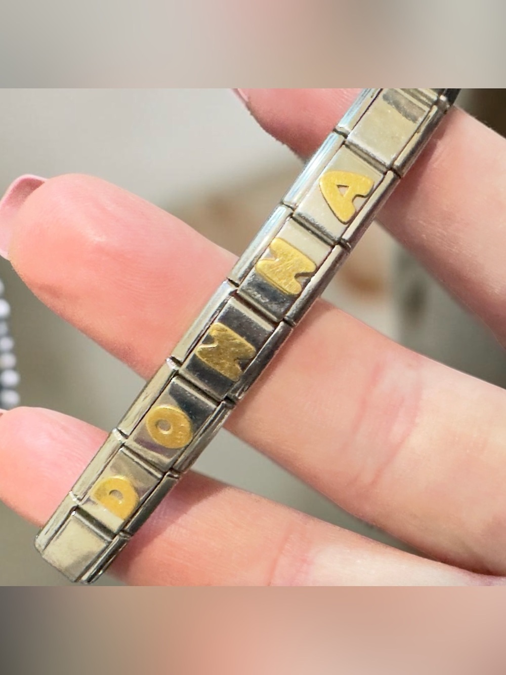 Donna Two-Tone Name Italian Charm Bracelet - Nomination Silver & Gold